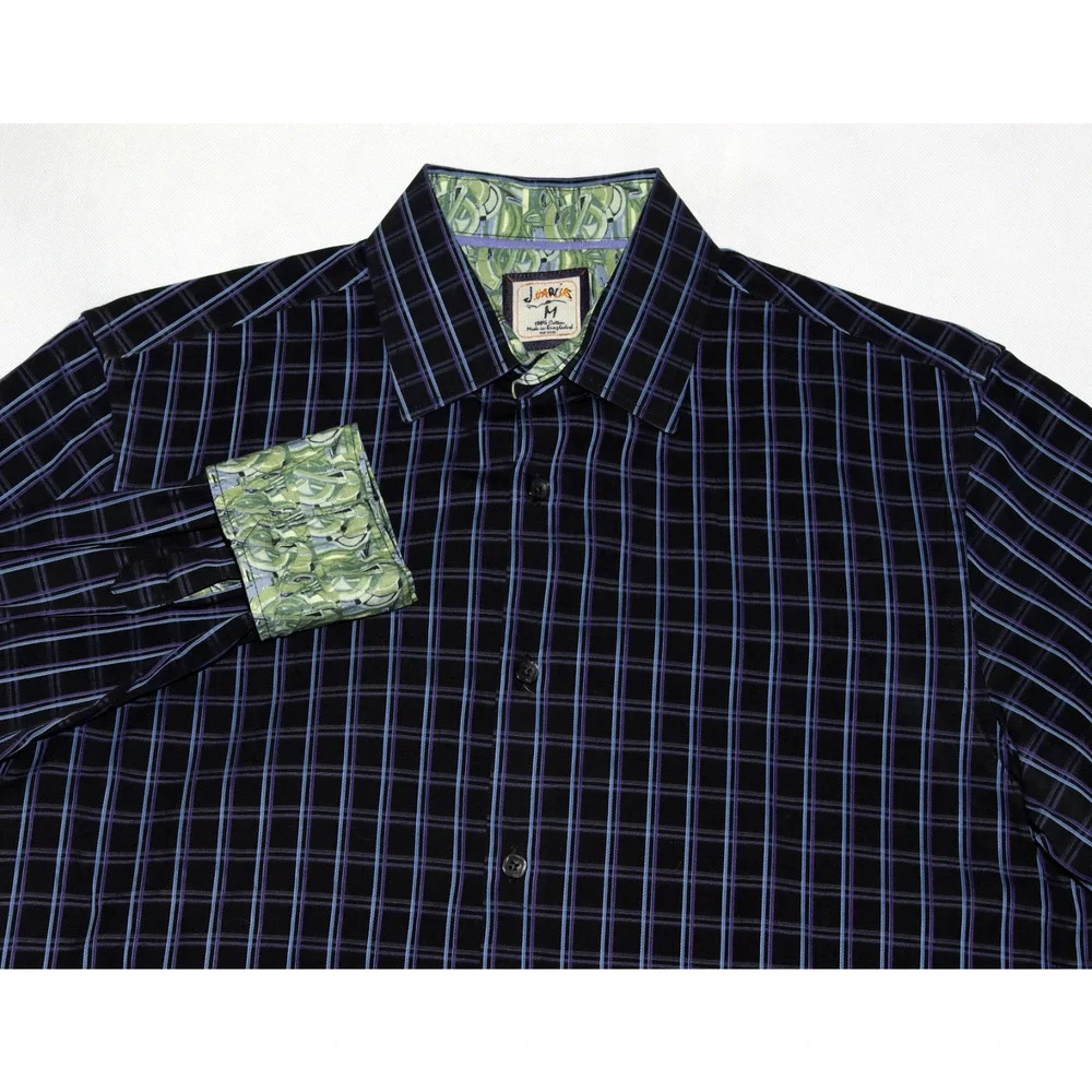 J. Garcia Men's‎ Long Sleeve Button Front Flip Cuff Shirt Size Medium
